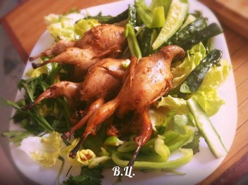 Запеченные перепелки.

Необходимио: на 8 перепелок, масло оливковое - 150 мл, паприка - 1 ст.  