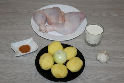 Картофель с курицей в сливках. 01