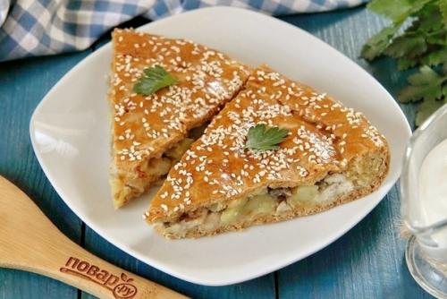 Пирог с картошкой, грибами и курицей. Пирог с картошкой, грибами и курицей.