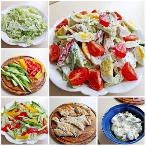 Диетический куриный салатик. Диетический куриный салатик.