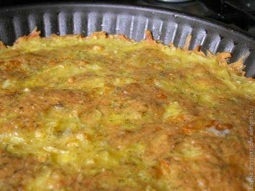 Запеканка из тертого картофеля с сыром и чесноком. 08