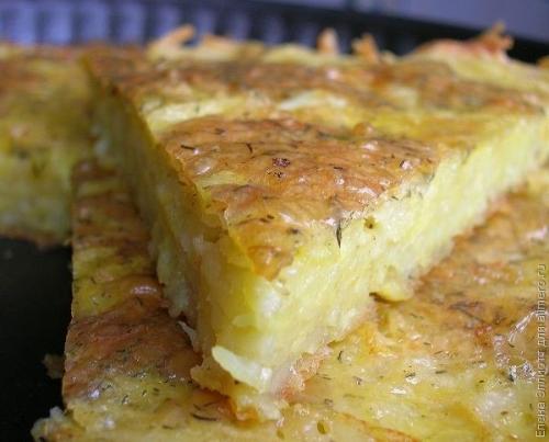 Запеканка из тертого картофеля с сыром и чесноком. 09