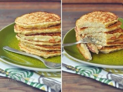 Яблочно - творожные оладьи.

