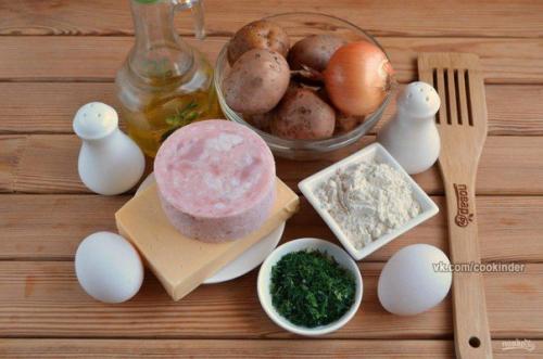 Драники с ветчиной, сыром и зеленью. 03