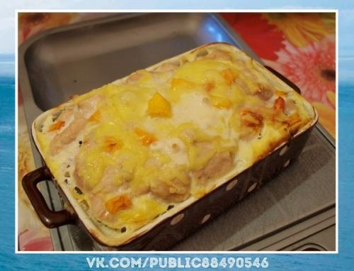 Безумно вкусно!  Диетическая запеканка с курицей и тыквой. 07