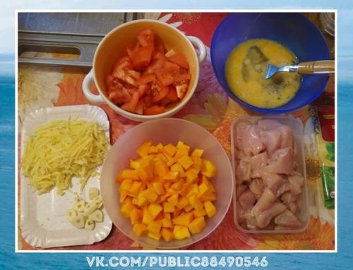 Безумно вкусно!  Диетическая запеканка с курицей и тыквой. 01