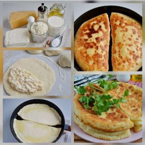 Хачапури.  Ингредиенты:  Кефир - 1 стак.