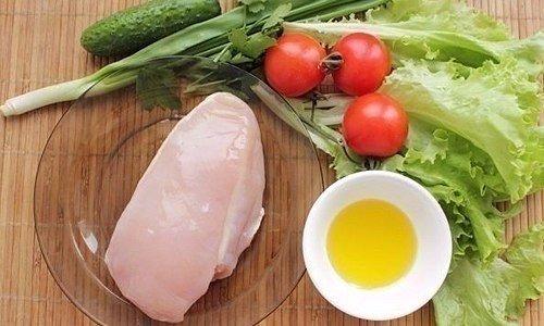 Салат из курицы и свежих овощей! 01