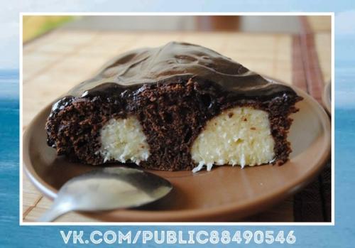 Невозможно оторваться!  Шоколадный пирог с творожными шариками! 

