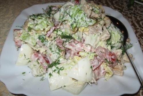 Салат из пекинской капусты с курицей. 02