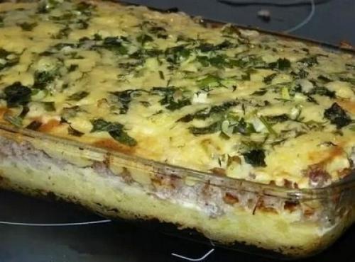 Картофельная запеканка с фаршем.