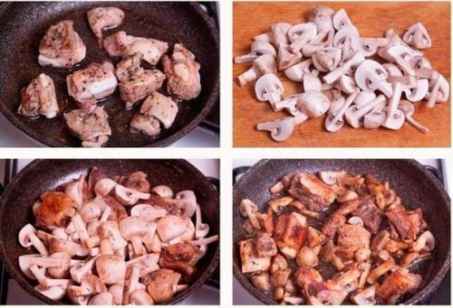 Перловая каша с мясом, грибами и овощами. 01