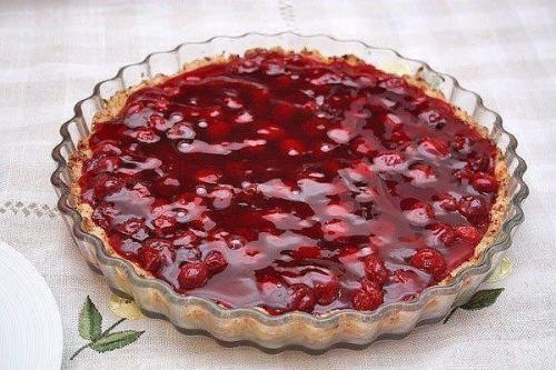 Вишневый пирог из творожного теста. 06