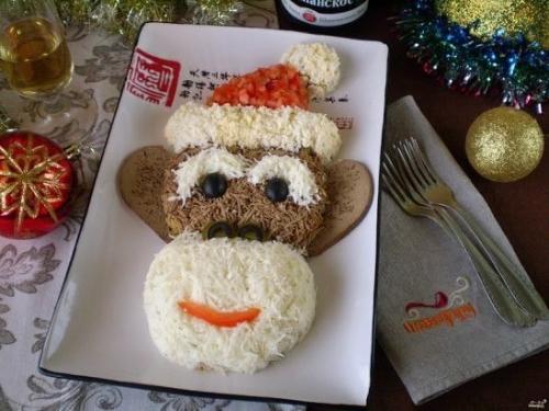 Салат Новогодняя Обезьянка. Салат Новогодняя Обезьянка.