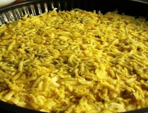 Запеканка из тертого картофеля с сыром и чесноком. 07