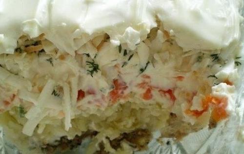 Салат океан.  Ингредиенты: