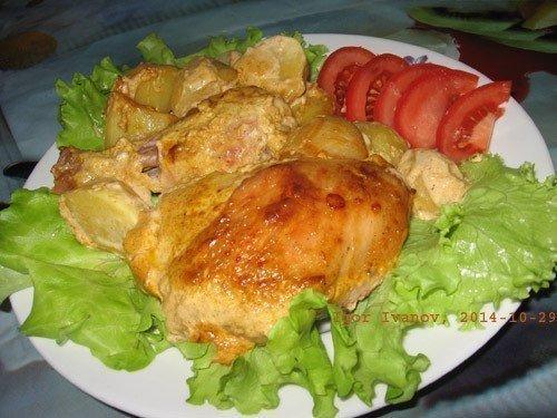 Курочка в маринаде вместе с картошкой в ДУХОВКЕ. 01