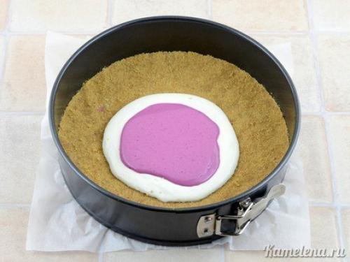 Двухцветный творожный торт (без выпечки). 03 Двухцветный творожный торт (без выпечки). 03