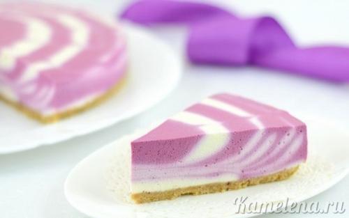 Двухцветный творожный торт (без выпечки). Двухцветный творожный торт (без выпечки).