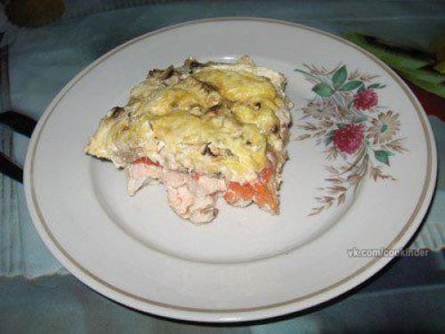 Куриная запеканка с грибами. 05