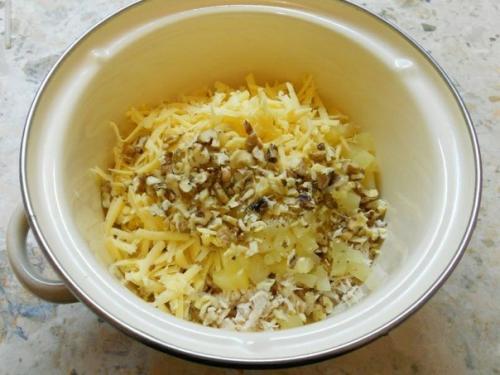 Салат с курицей и ананасом в тарталетках. 02 Салат с курицей и ананасом в тарталетках. 02