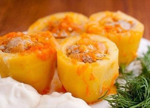Потрясающая фаршированная картошечка.

