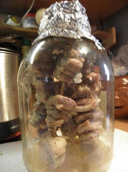 Мы готовим дома шашлык в банке. 02