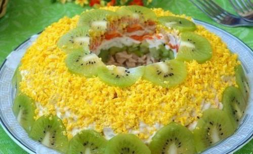 Салат Малахитовый Браслет с киви. Салат Малахитовый Браслет с киви.