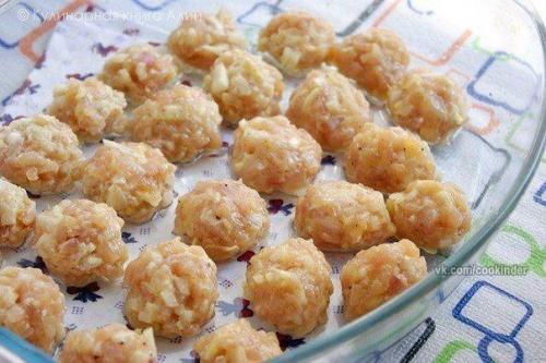 Куриные шарики в сырно - сливочном соусе. 05 Куриные шарики в сырно - сливочном соусе. 05