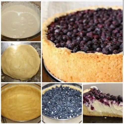 Творожный пирог с ягодами.
