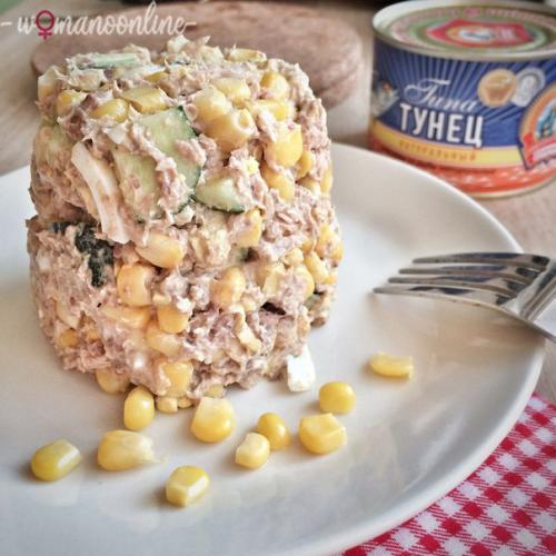 Салат из консервированного тунца в собственном соку на ужин?