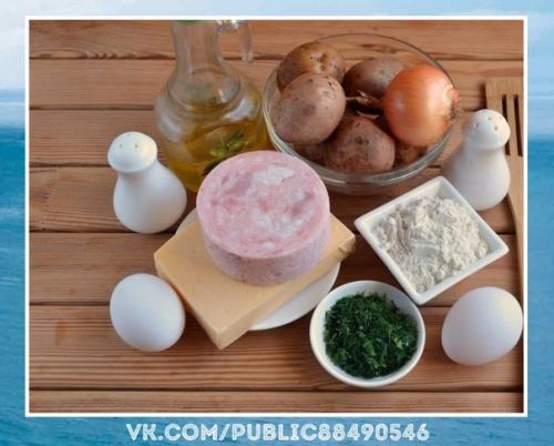 Очень вкусно.  Дранички с ветчиной, сыром и зеленью. 01