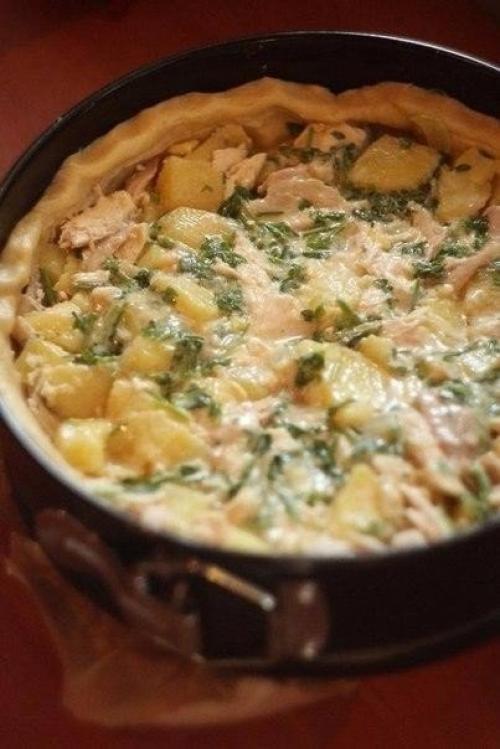 Пирог с курицей и картофелем. 07