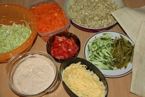 Шаурма с курицей и корейской морковью. 02 Шаурма с курицей и корейской морковью. 02