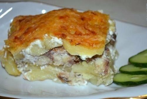 Картофельная запеканка со скумбрией. Картофельная запеканка со скумбрией.