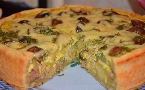 Пирог с курицей и картошкой. Пирог с курицей и картошкой.