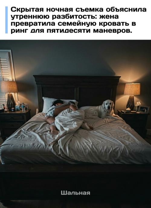 Хронический утренний упадок сил заставил мужчину провести домашний эксперимент и включить камеру наблюдения на всю ночь.  