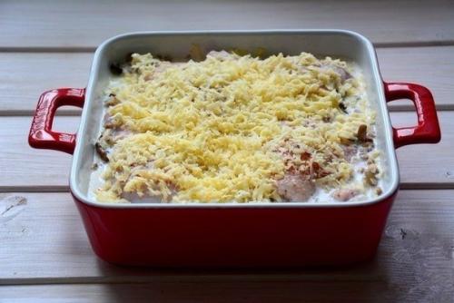 Гречка с курицей, запеченная в сливках. 05