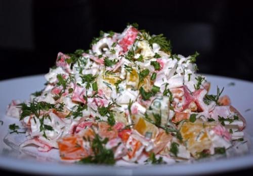 Салаты с крабовыми палочками. 01