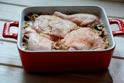 Гречка с курицей, запеченная в сливках. 04