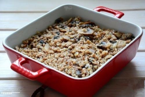 Гречка с курицей, запеченная в сливках. 02