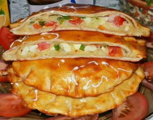 Лепёшки с рисом, луком, помидором и яйцом. 02 Лепёшки с рисом, луком, помидором и яйцом. 02