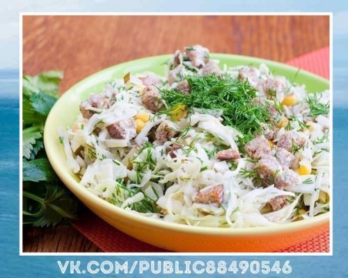 Великолепный рецепт.  Салат с сухариками.