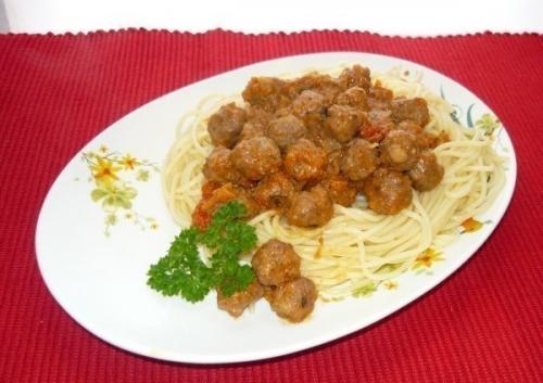 Спагетти с соусом из фрикаделек. 07 Спагетти с соусом из фрикаделек. 07