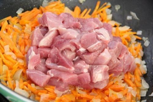 Плов на сковороде со свининой рецепт.