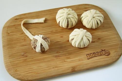 Мясные шарики в слоеном тесте. 03