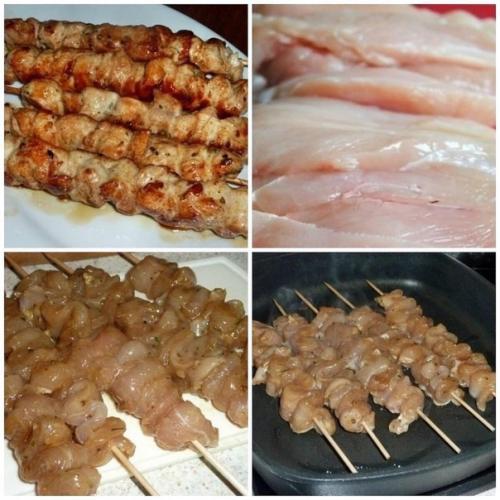 Шашлык из курицы в духовке.
