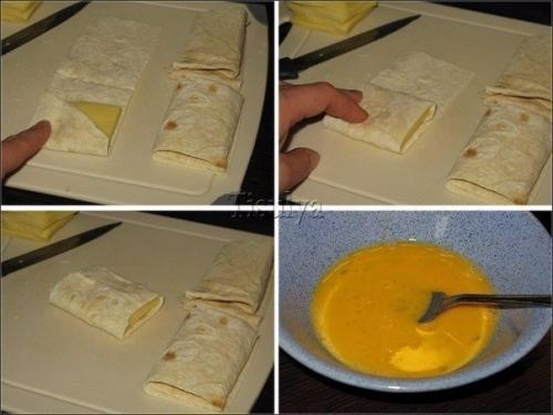 Лаваш с сыром в яйце. 01 Лаваш с сыром в яйце. 01