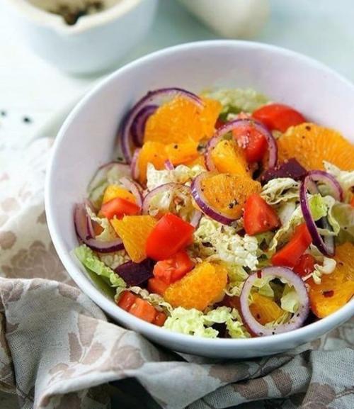 Tangerine, Beetroot and Tomato Salad.