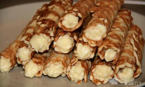 Вафельные трубочки - хрустящие в электровафельнице с заварным кремом. 05 Вафельные трубочки - хрустящие в электровафельнице с заварным кремом. 05